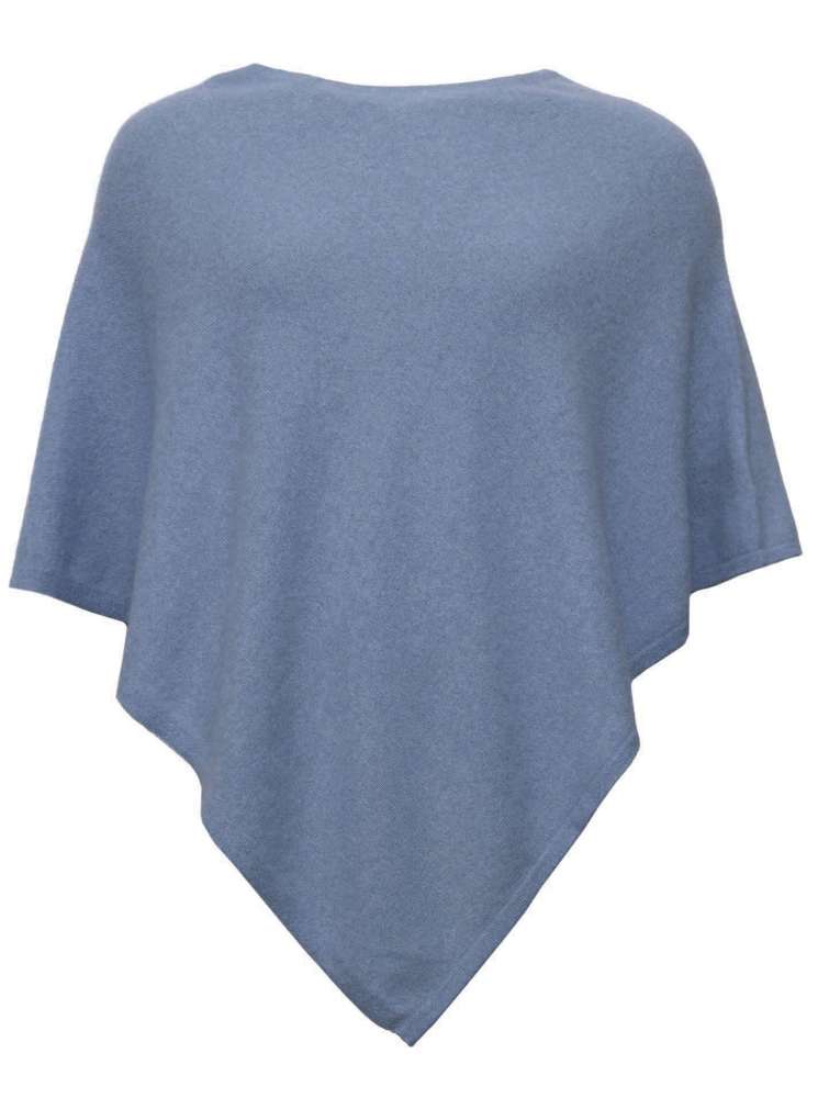 💕 Zwillingsherz Poncho Cape 100 % Kaschmir Cashmere Jeansblau