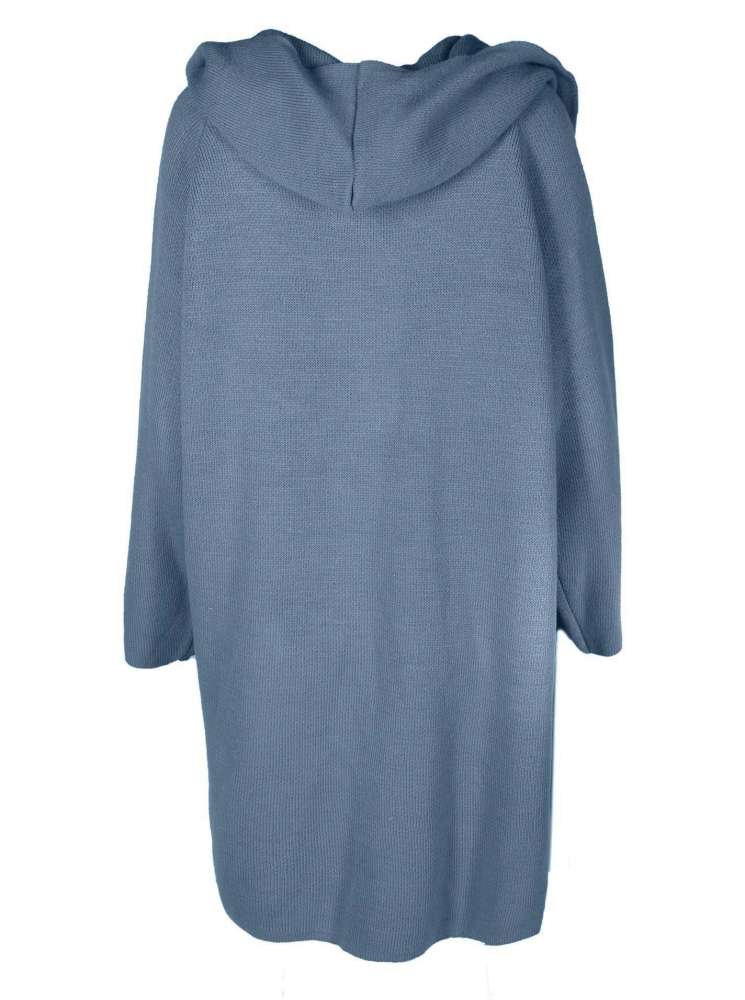 💕 Zwillingsherz Strickjacke "Annabell" Jeansblau Strickmantel offen