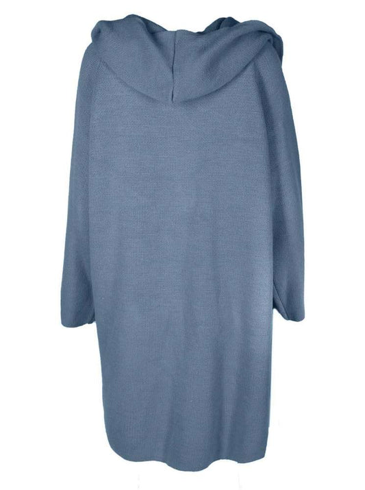 💕 Zwillingsherz Strickjacke "Annabell" Jeansblau Strickmantel offen