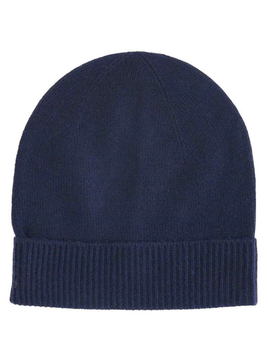 💕 Zwillingsherz Mütze "Ribbon Edge Beanie" 100 % Kaschmir Navy