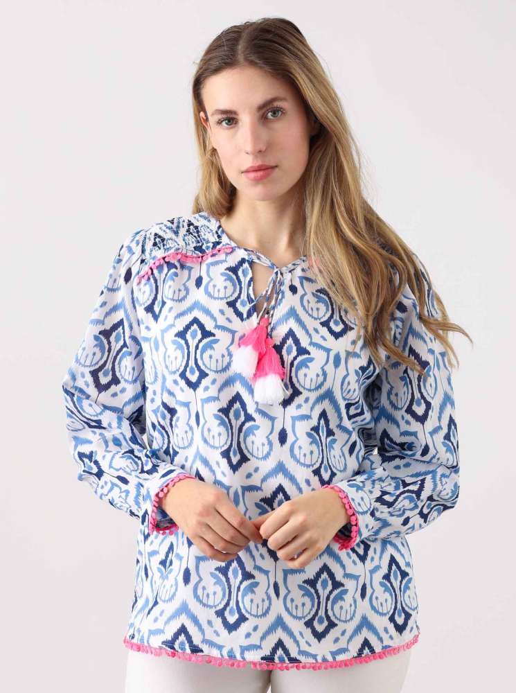 💕 Zwillingsherz Bluse "Blanca" Viskose Blau