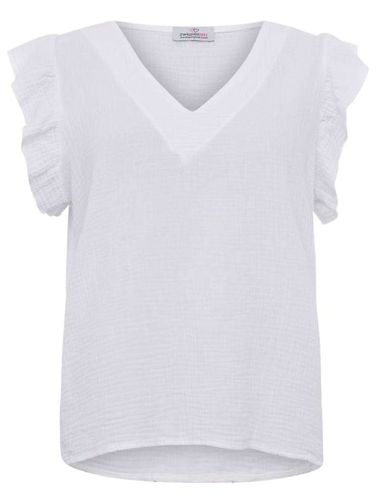 💕 Zwillingsherz Musselin Bluse "Gisele" Top One Size Weiß