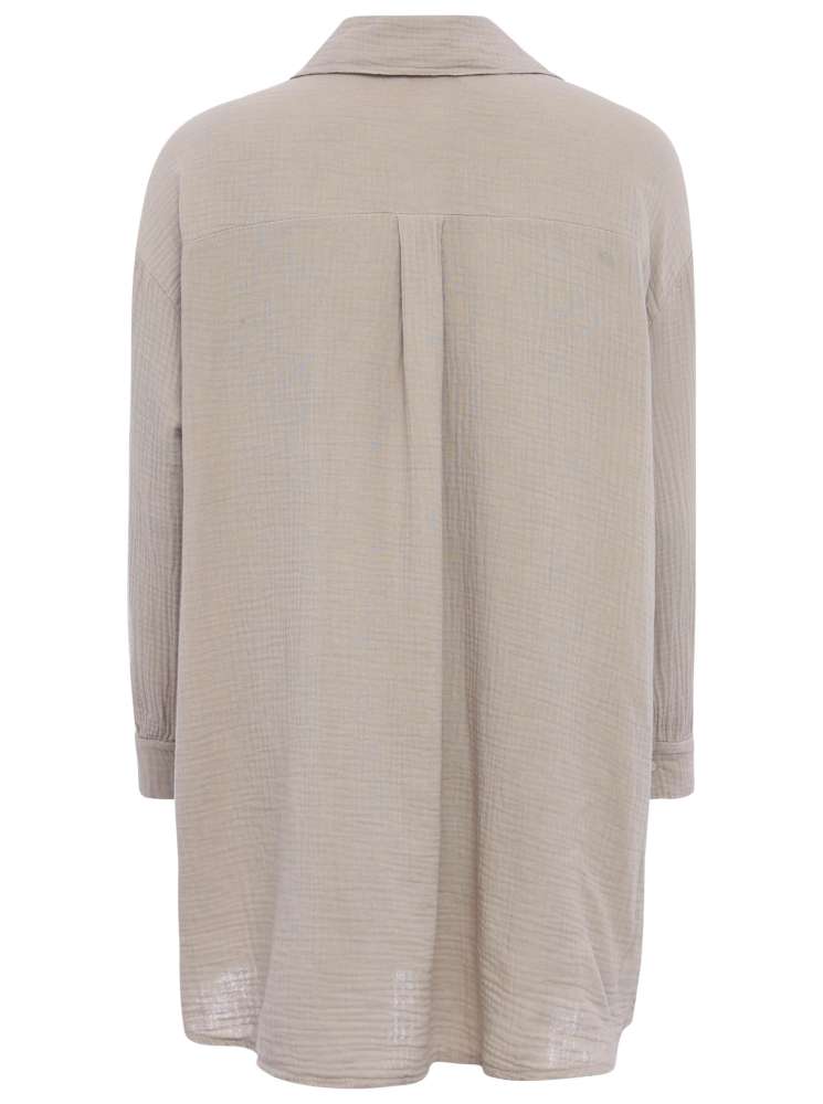 💕 Zwillingsherz Bluse "Rebecca" Longbluse Musselin Beige