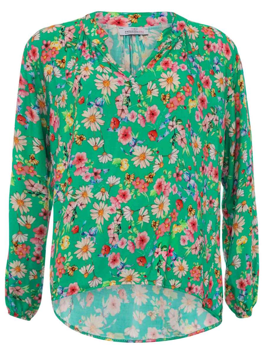 💕 Zwillingsherz Bluse One size "Wildblume" Grün