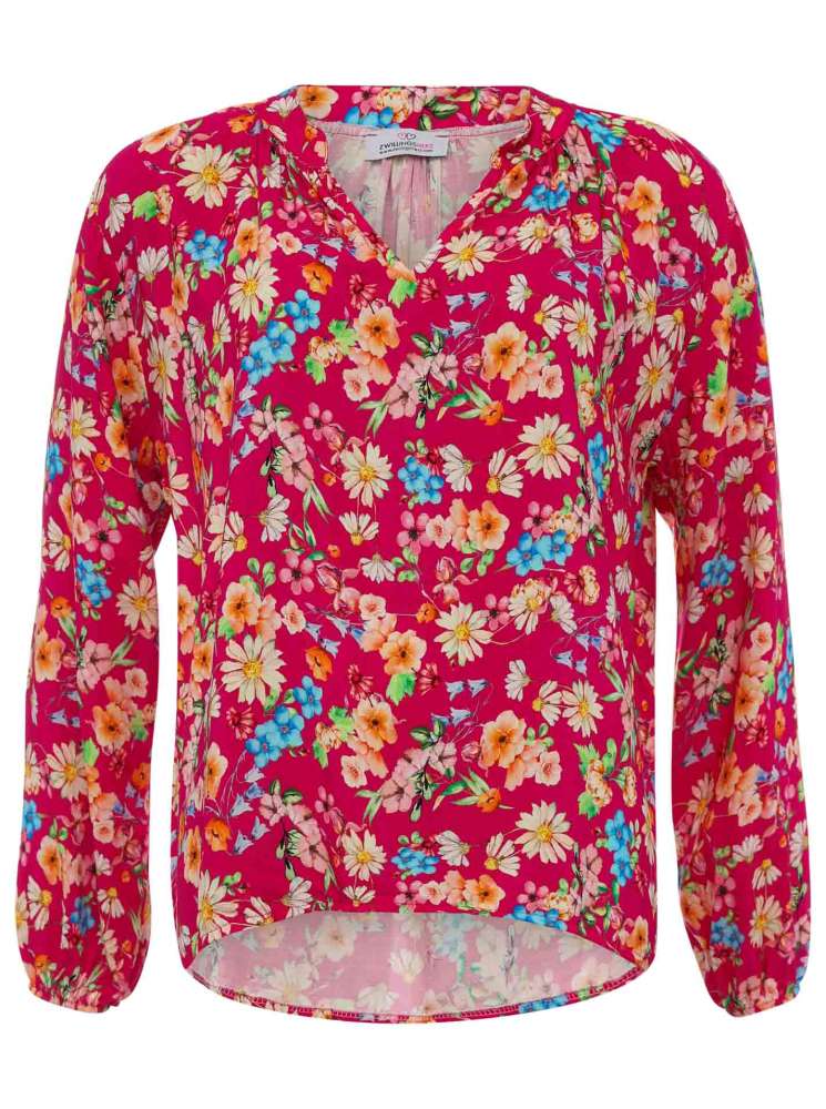 💕 Zwillingsherz Bluse One size "Wildblume" Pink