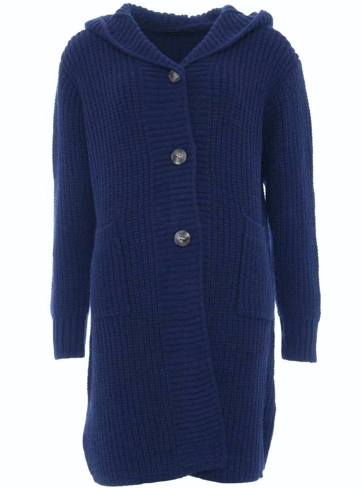 💕 Zwillingsherz Strickjacke "Franca" Navy Strickmantel Knöpfe