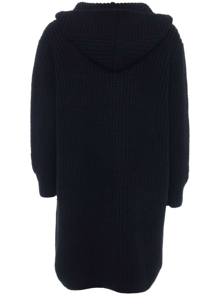 💕 Zwillingsherz Strickjacke "Franca" Schwarz Strickmantel Knöpfe