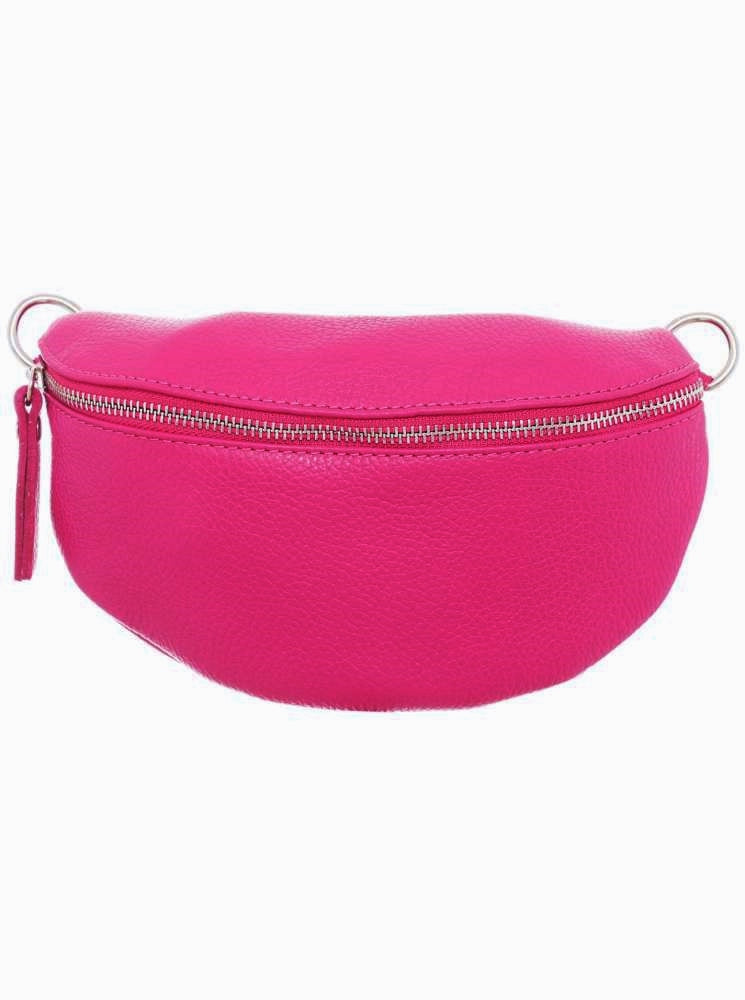 Crossbodybag Tasche Bauchtasche "Classic" 100 % Leder Pink