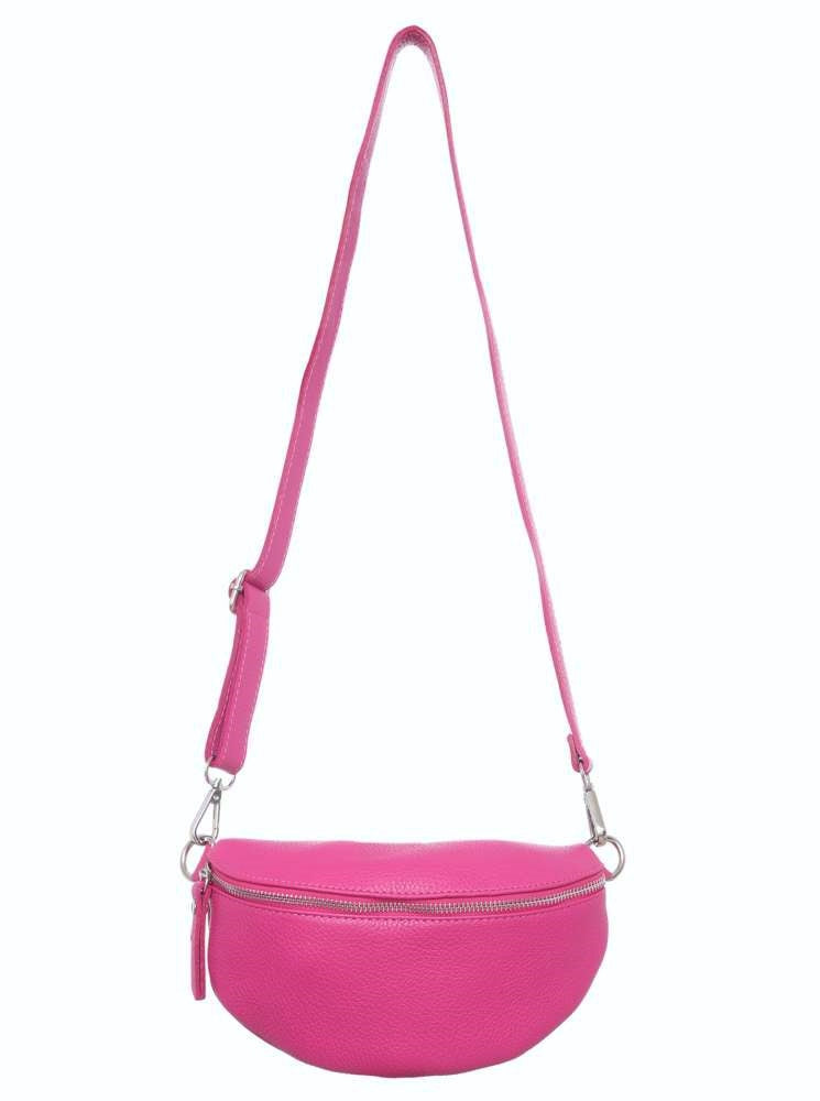 Crossbodybag Tasche Bauchtasche "Classic" 100 % Leder Pink