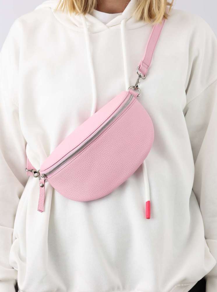 Crossbodybag Tasche Bauchtasche Leder "Pastell" 100 % Leder Rosa