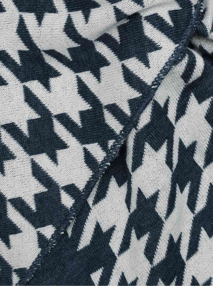💕 Zwillingsherz Dreieckstuch "Cozy Hahnentritt" Baumwolle Blau