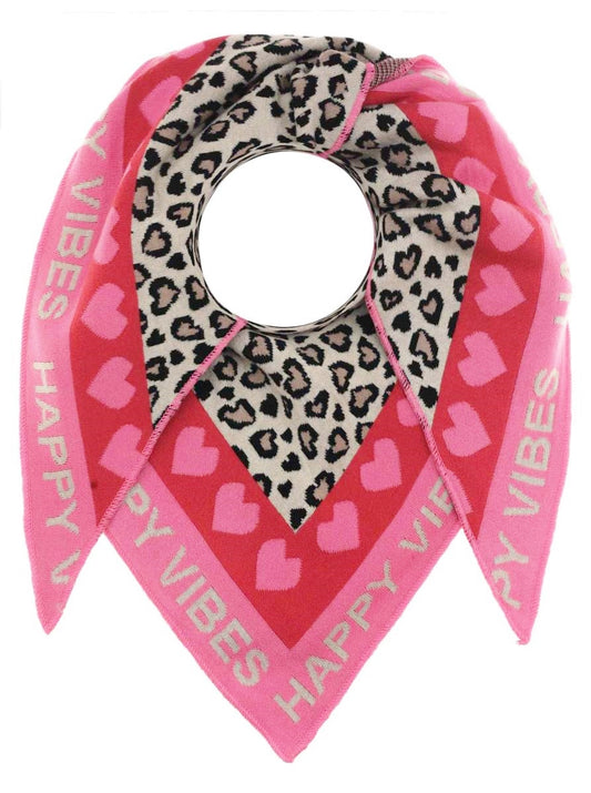 💕 Zwillingsherz Dreieckstuch "Micha" Baumwolle Pink Coralle