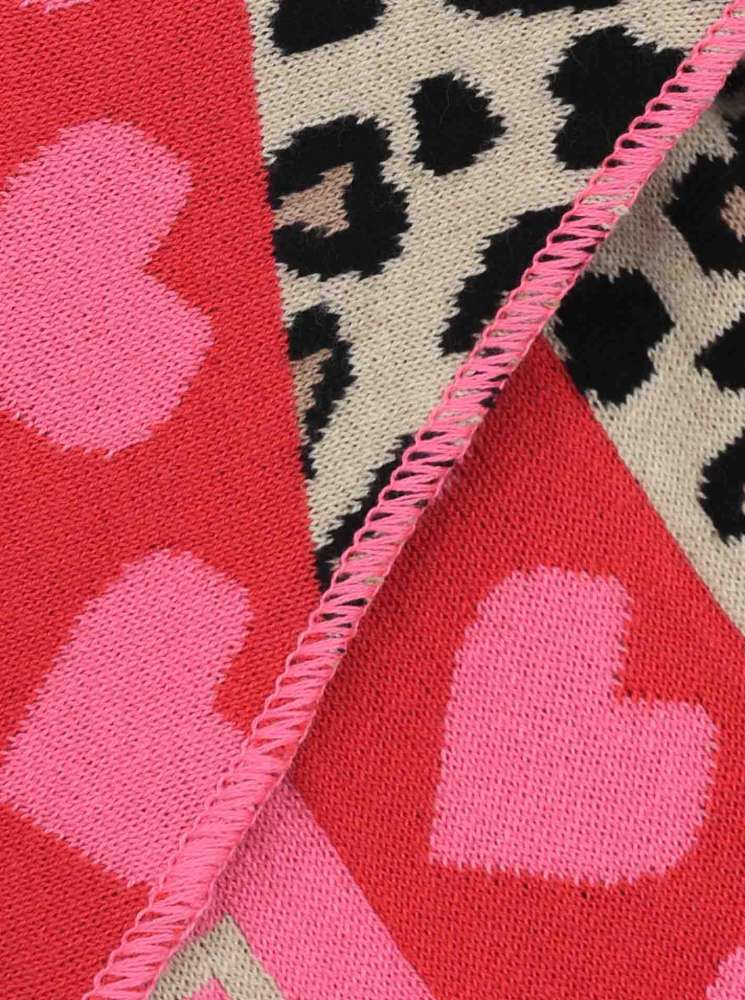 💕 Zwillingsherz Dreieckstuch "Micha" Baumwolle Pink Coralle