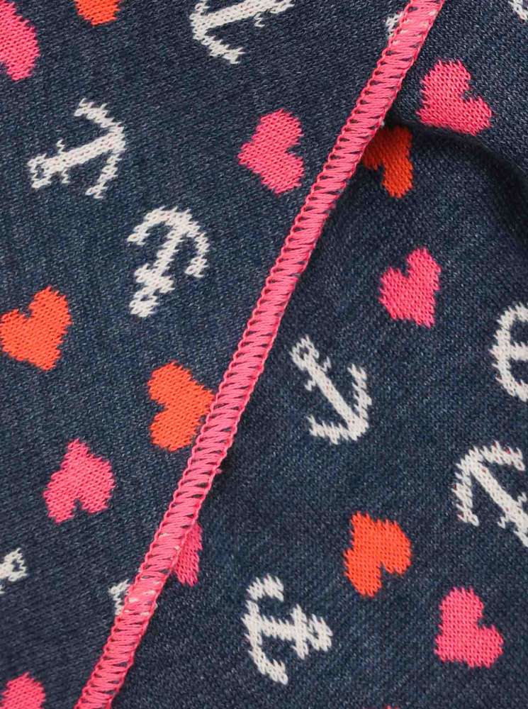 💕 Zwillingsherz Dreieckstuch "Lizz" Anker Herz Baumwolle Jeansblau