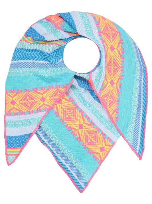 💕 Zwillingsherz Dreieckstuch "Summer Mornings" Baumwolle Türkis Bunt