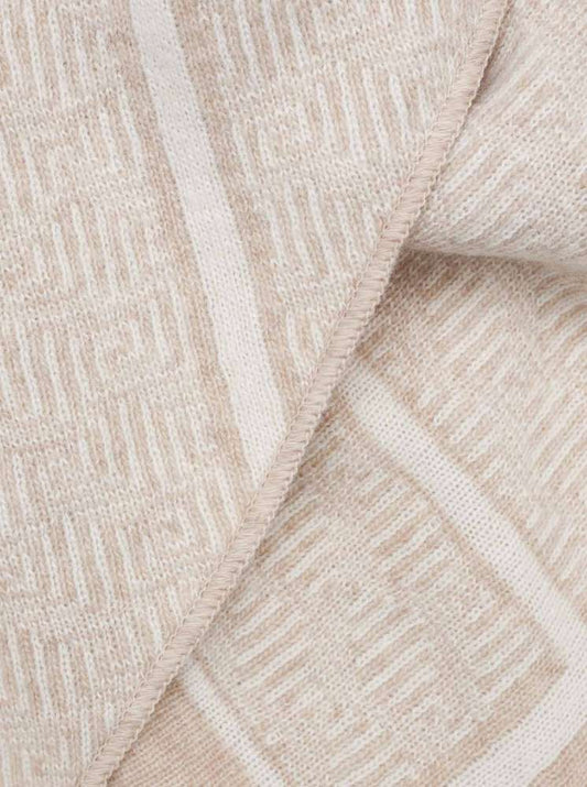 💕 Zwillingsherz Dreieckstuch "Labyrinth Story" mit Kaschmir Beige
