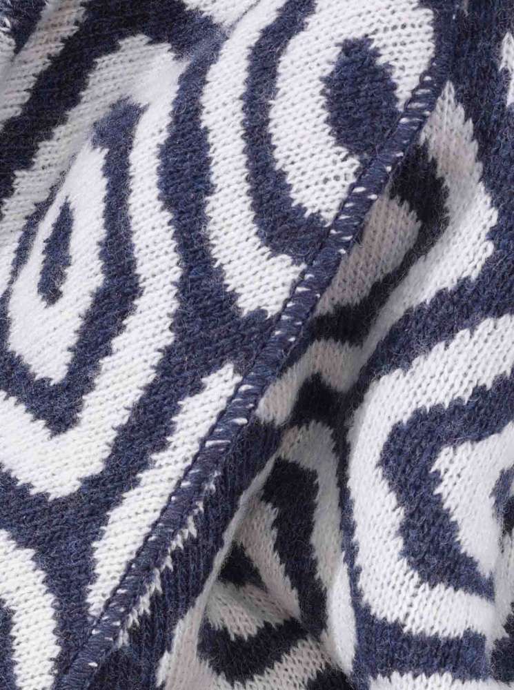 💕 Zwillingsherz Dreieckstuch "Seventies" Wolle Kaschmir Jeansblau