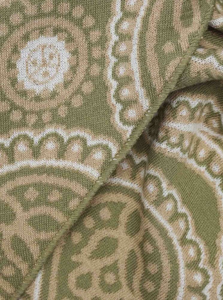 💕 Zwillingsherz Dreieckstuch "Denise" Paisley Baumwolle Khaki