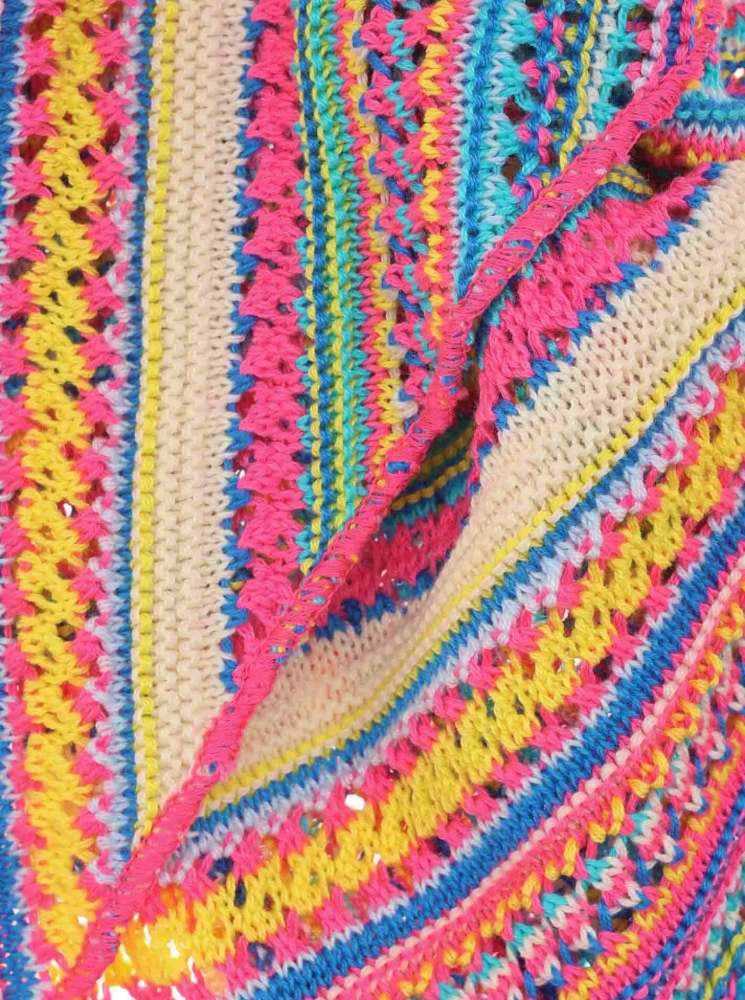💕 Zwillingsherz Dreieckstuch "Hippie" Häkeloptik Bunt