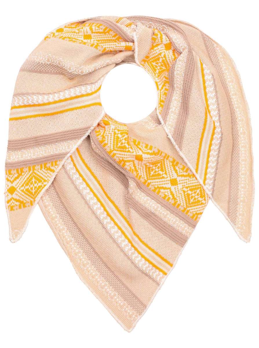 💕 Zwillingsherz Dreieckstuch "Katrin" Baumwolle Beige Gelb