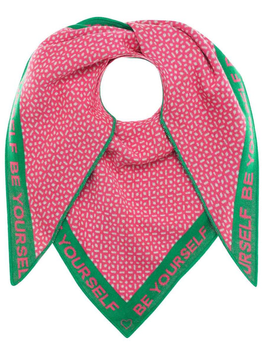 💕 Zwillingsherz Dreieckstuch "Jodie" Baumwolle Grün Pink
