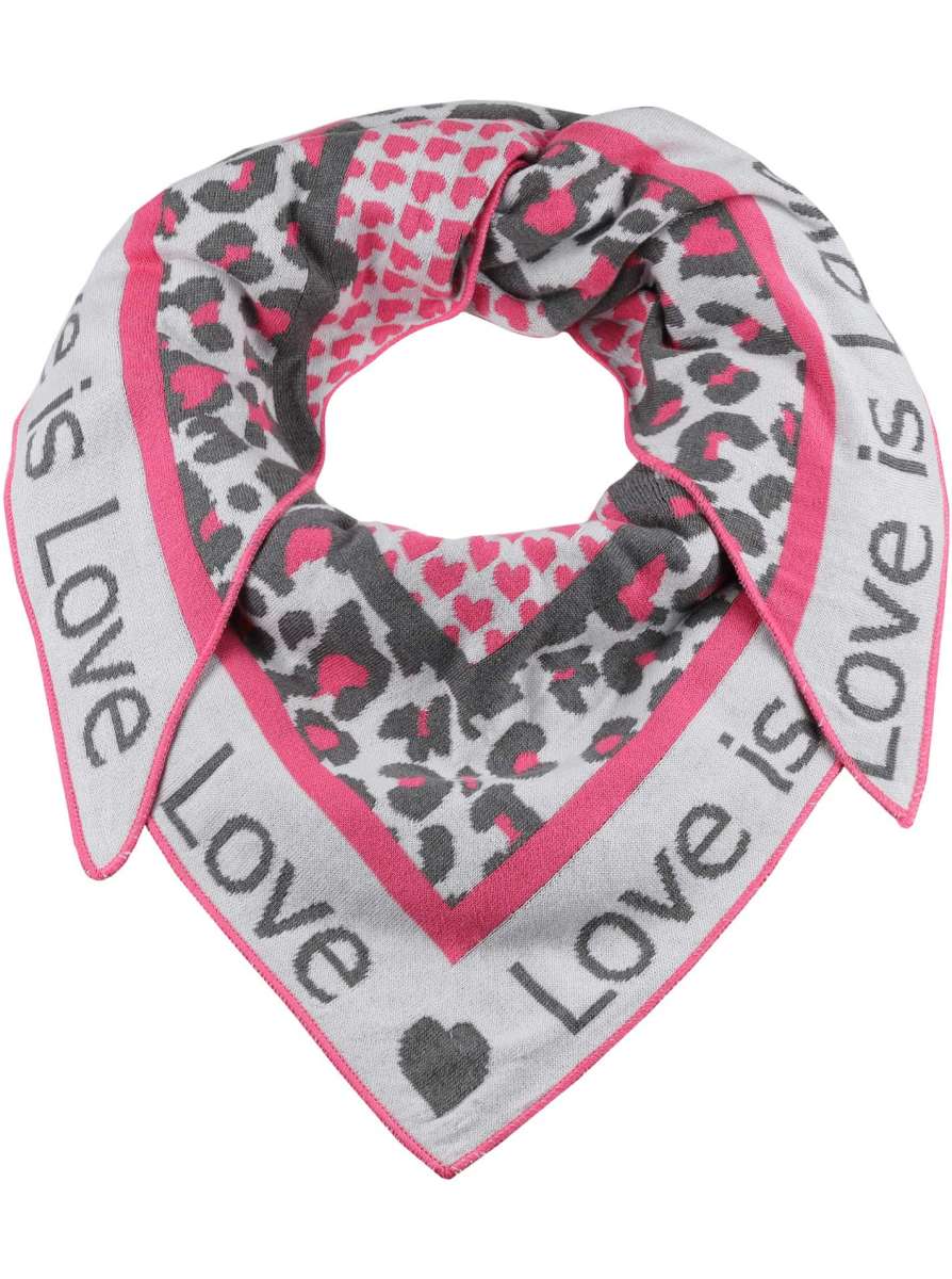 💕 Zwillingsherz Dreieckstuch "Love is love" Baumwolle Pink Grau