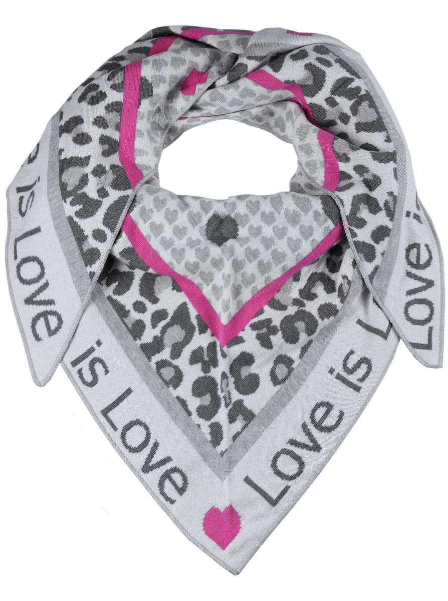 💕 Zwillingsherz Dreieckstuch "Love is love" Baumwolle Grau