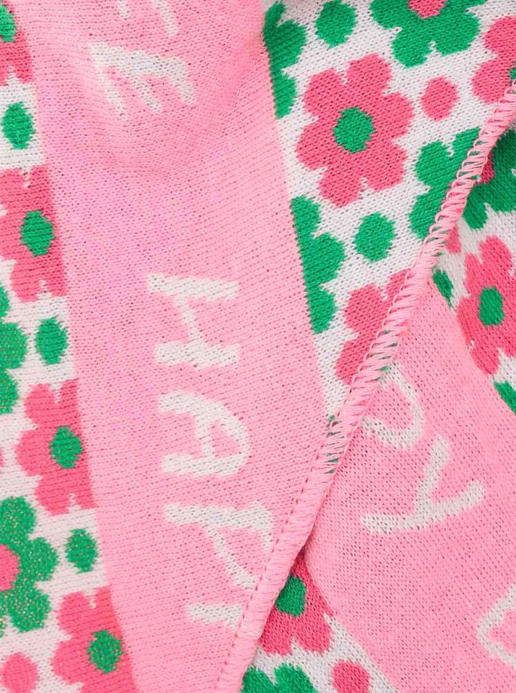 💕 Zwillingsherz Dreieckstuch "Paulien" Baumwolle Pink Grün