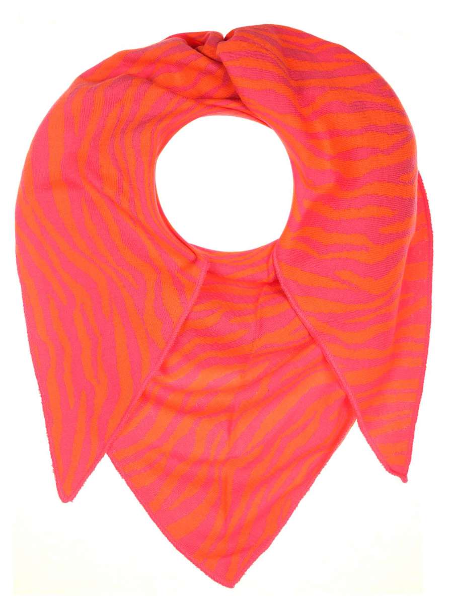 💕 Zwillingsherz Dreieckstuch "Linna" Zebrastreifen Baumwolle Pink Orange
