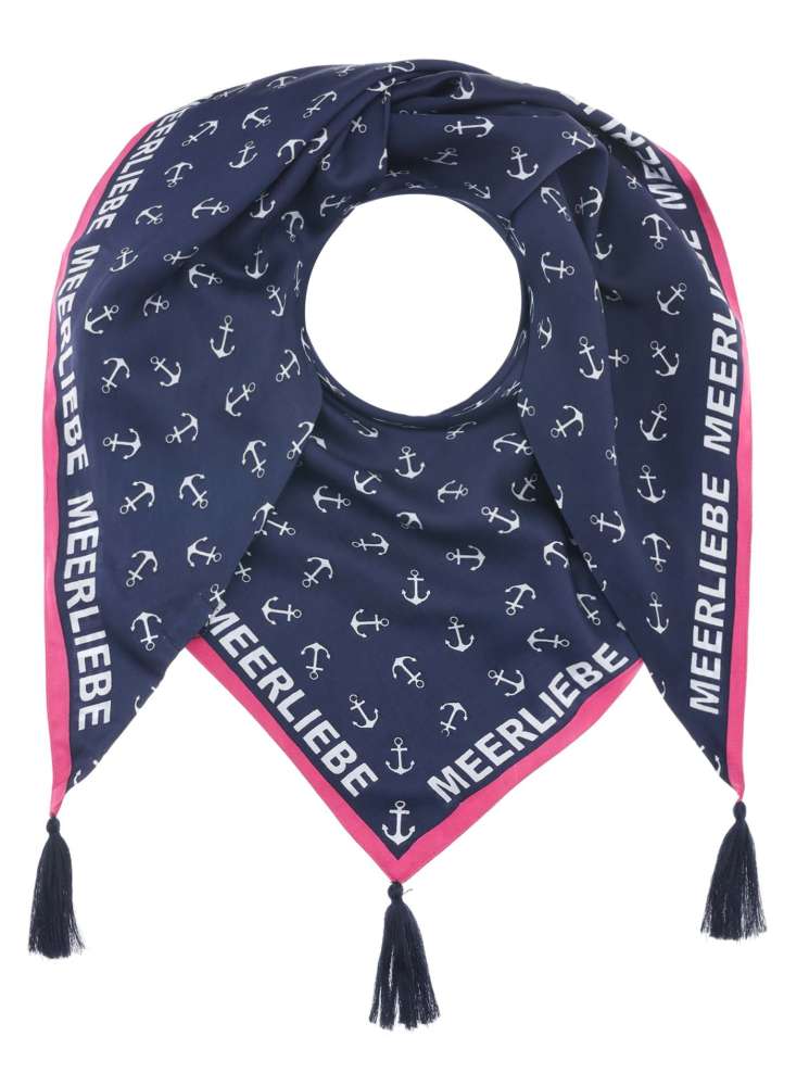 💕 Zwillingsherz Dreieckstuch "Dörthe" Bambus Navy