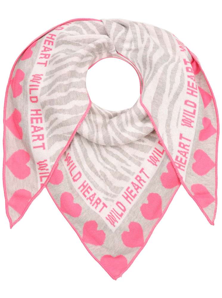 💕 Zwillingsherz Dreieckstuch "Malea" Baumwolle Grau-Pink
