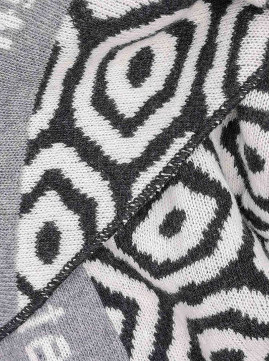 💕 Zwillingsherz Dreieckstuch "Seventies" Wolle Kaschmir Grau