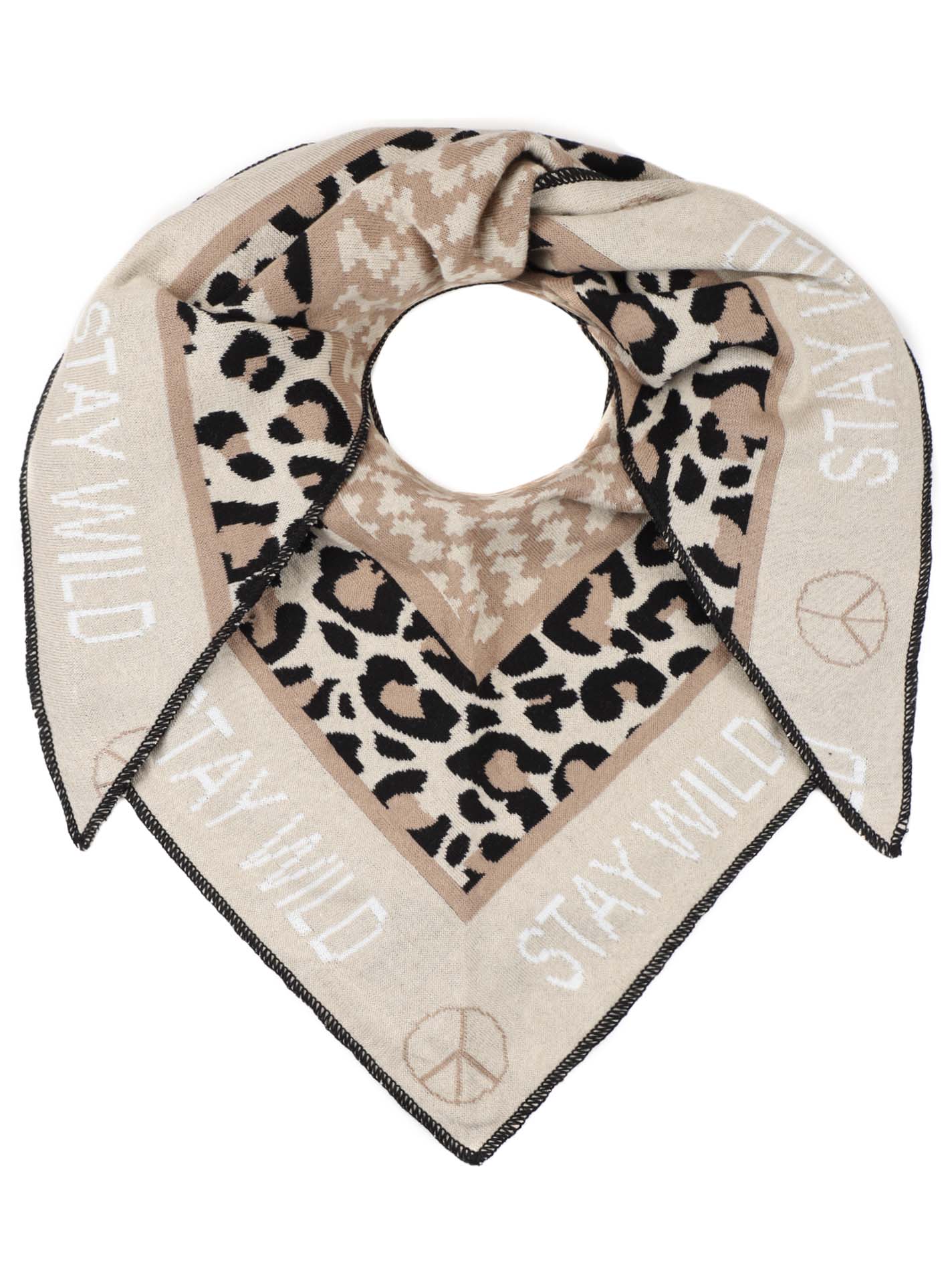 💕 Zwillingsherz Dreieckstuch "Stay Wild" Baumwolle Beige
