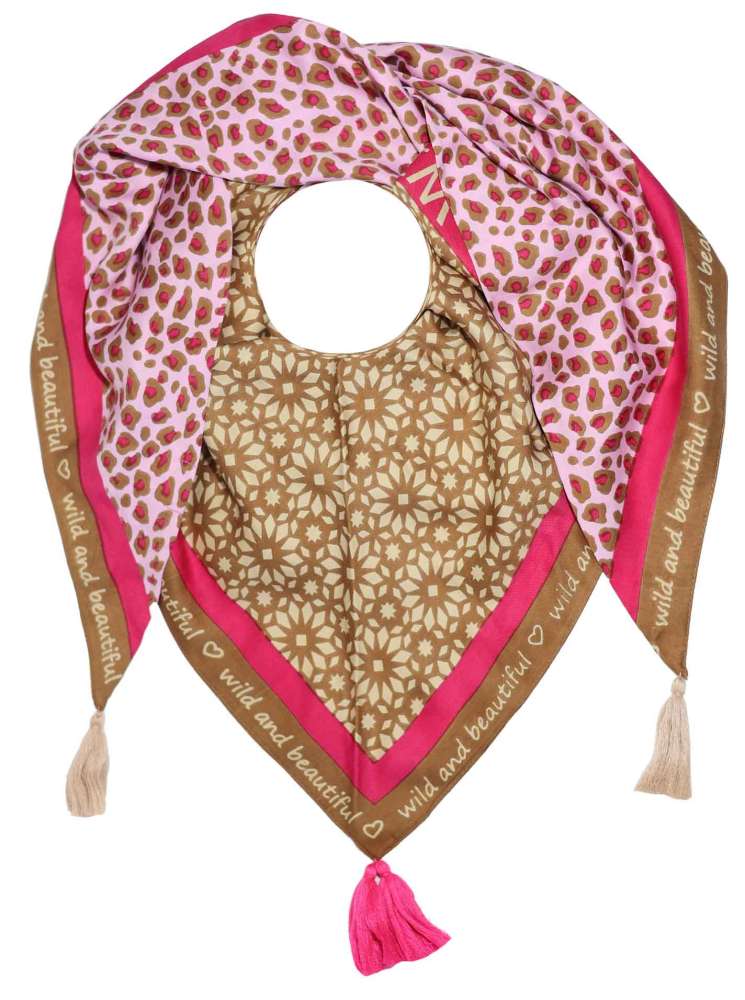 💕 Zwillingsherz Dreieckstuch "Viona" Bambus Nachhaltig Organic Dunkelbraun Pink