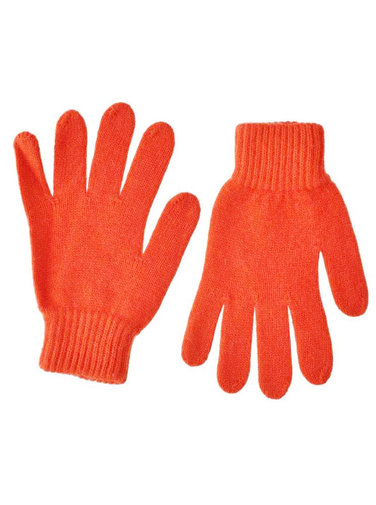 💕 Zwillingsherz Handschuhe 100 % Kaschmir Cashmere Dunkelorange