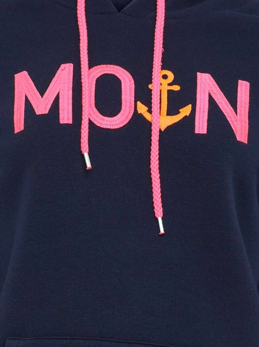 💕 Zwillingsherz Sweatshirt Hoodie "Rahel" Sweater Baumwolle Navy