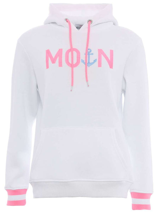 💕 Zwillingsherz Sweatshirt Hoodie "Rahel" Sweater Baumwolle Weiß