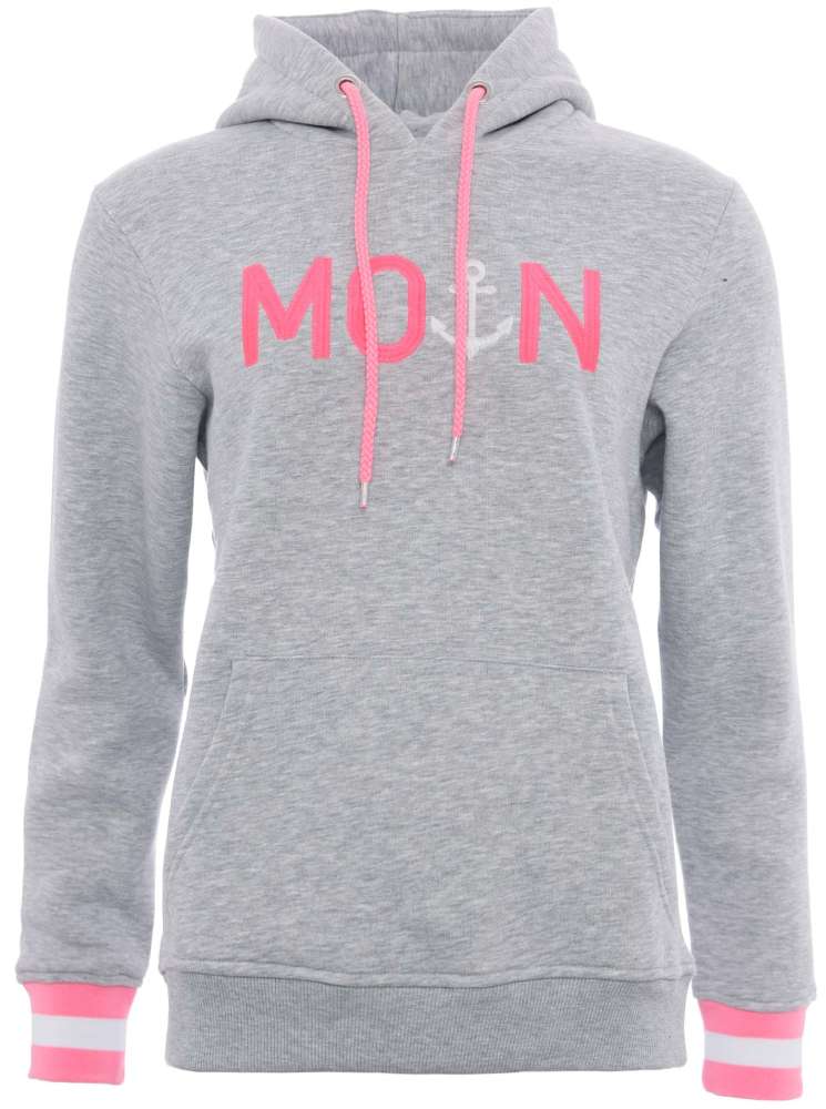 💕 Zwillingsherz Sweatshirt Hoodie "Rahel" Sweater Baumwolle Grau
