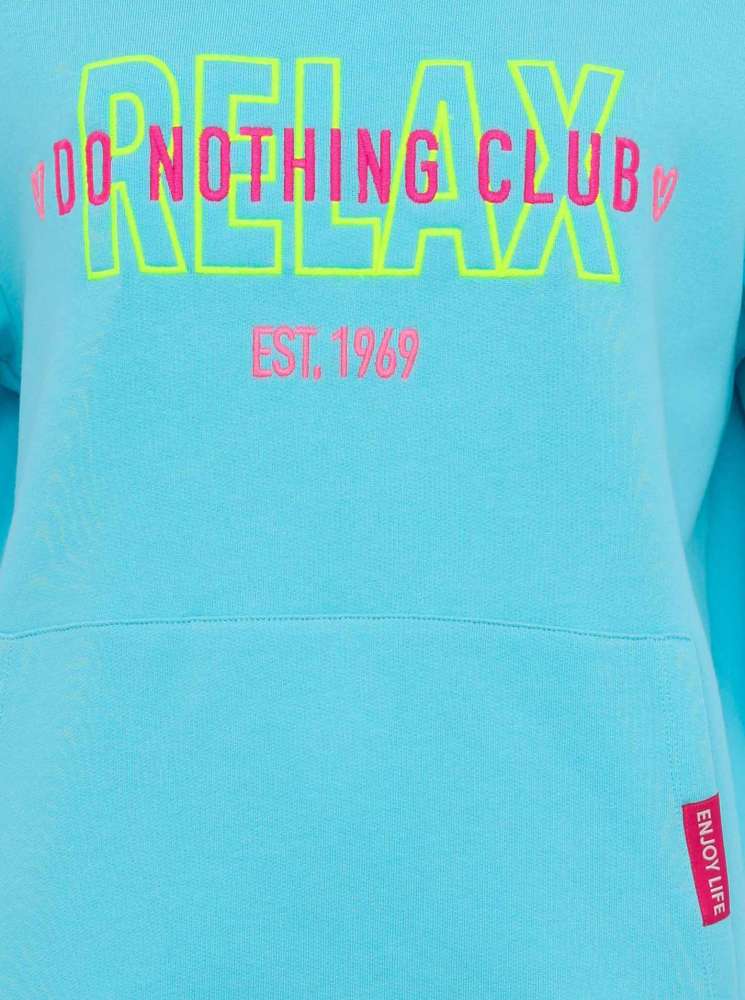 💕 Zwillingsherz Sweatshirt Hoodie "Emmeline" Sweater Baumwolle Türkis