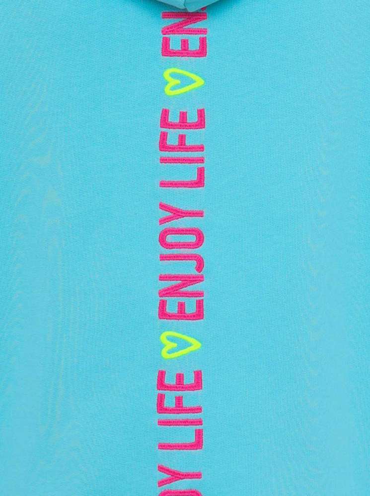 💕 Zwillingsherz Sweatshirt Hoodie "Emmeline" Sweater Baumwolle Türkis