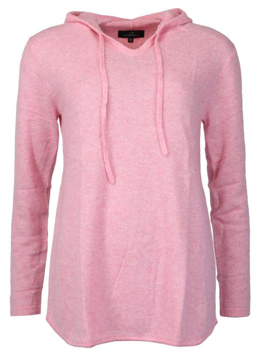 💕 Zwillingsherz Pullover Pulli "Uni" Hoodie 100 % Kaschmir Kapuze Pink