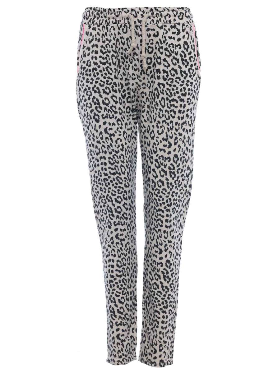 💕 Zwillingsherz Jogger Hose "Leo" Beige Leomuster 100 % Baumwolle