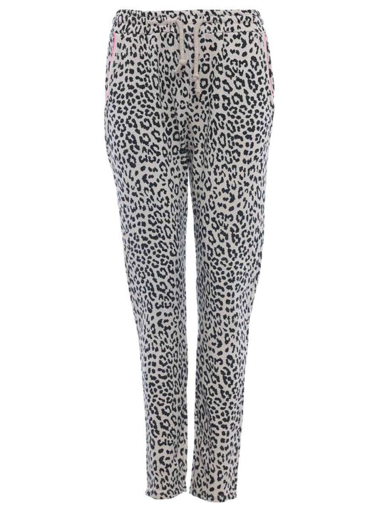 💕 Zwillingsherz Jogger Hose "Leo" Beige Leomuster 100 % Baumwolle