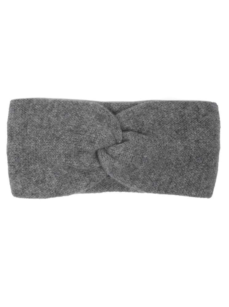 💕 Zwillingsherz Stirnband 100 % Cashmere "Knoten" Mittelgrau