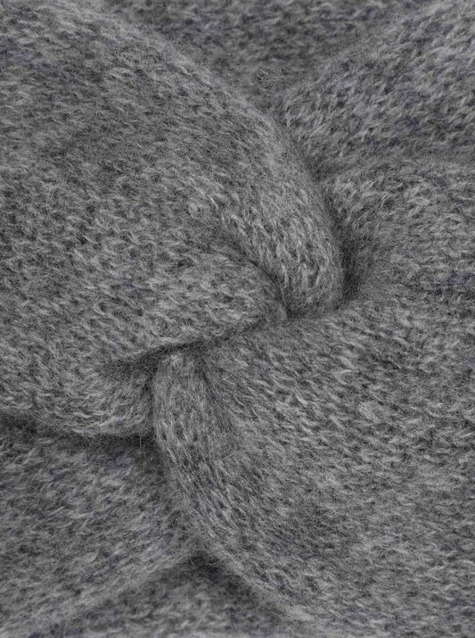 💕 Zwillingsherz Stirnband 100 % Cashmere "Knoten" Mittelgrau