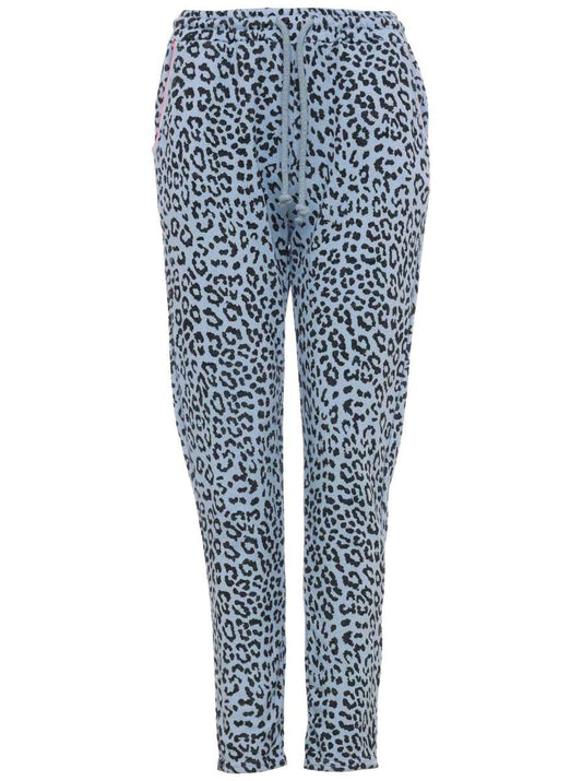 💕 Zwillingsherz Jogger Hose "Leo" Blau Leomuster 100 % Baumwolle