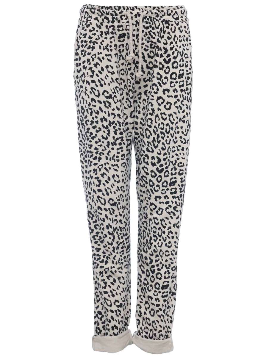 Zwillingsherz Jogger Hose Leo "Niki" Beige Leomuster 100 % Baumwolle