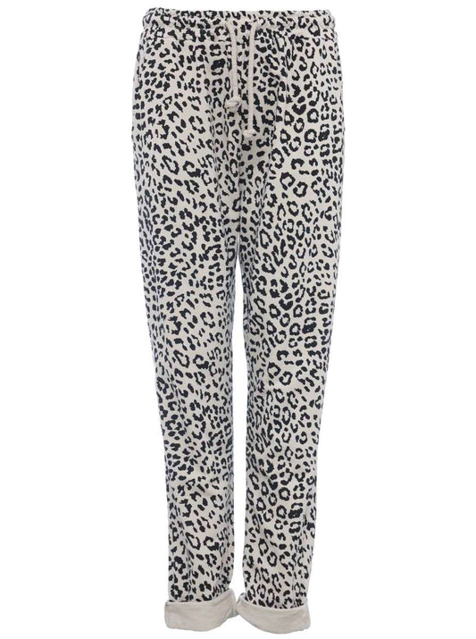 Zwillingsherz Jogger Hose Leo "Niki" Beige Leomuster 100 % Baumwolle