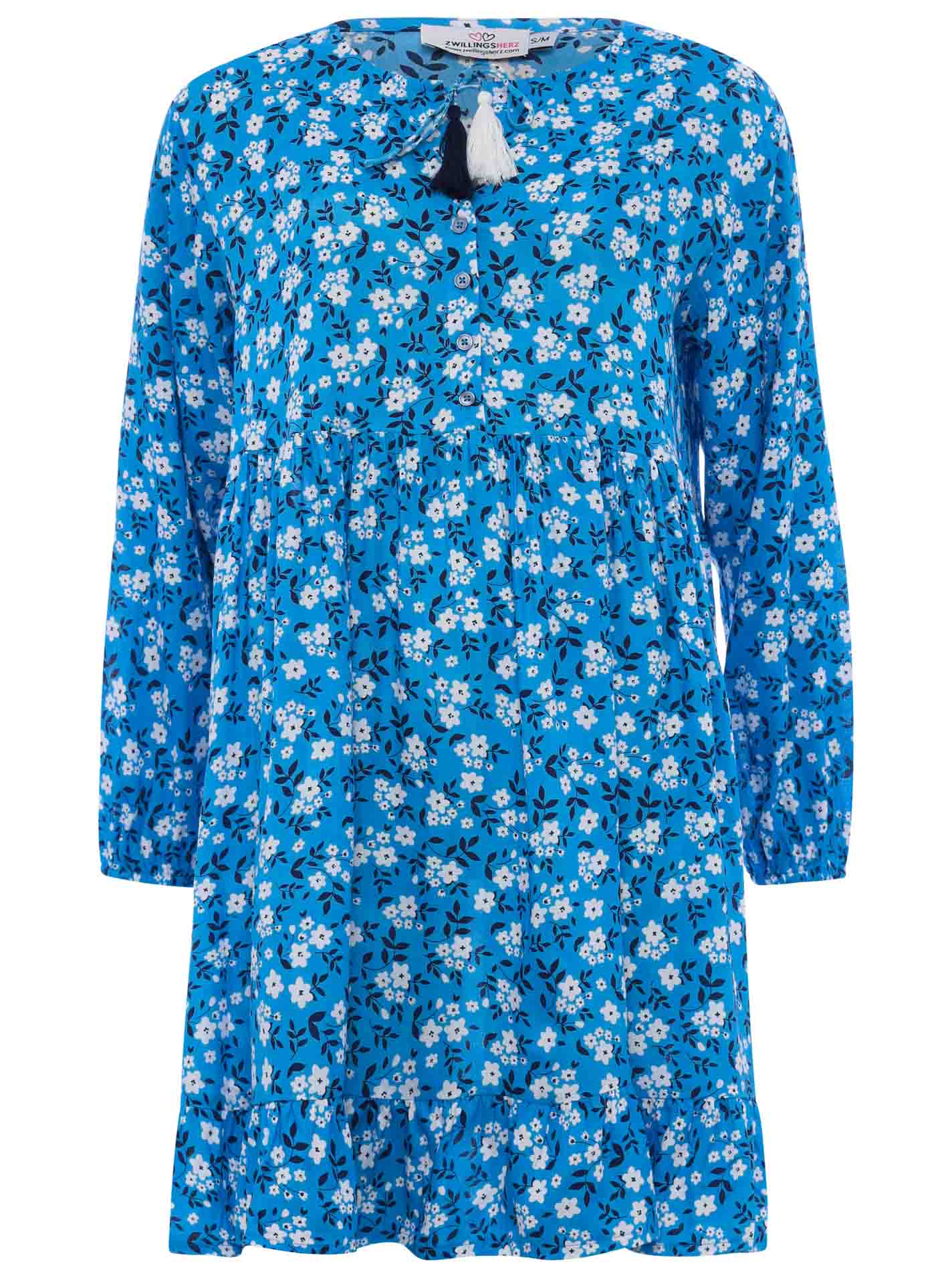 💕 Zwillingsherz Kleid Tunikakleid "Milou" Blau