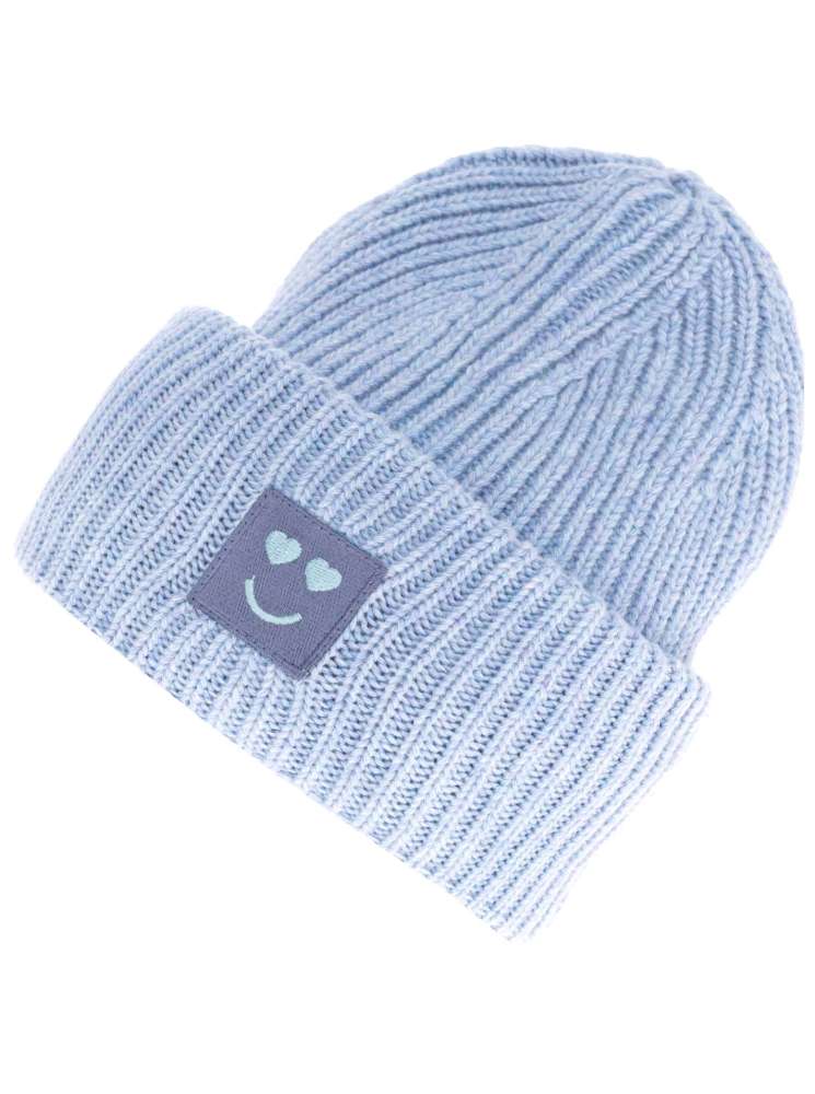💕 Zwillingsherz Mütze "Happy Heart" Hellblau Wolle